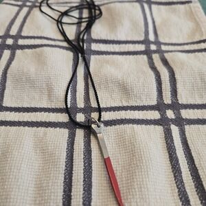 Red and Silver Pendant Necklace